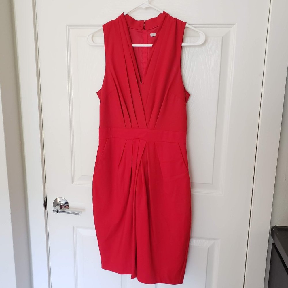 H&M Red Sleeveless Dress with Side Pockets